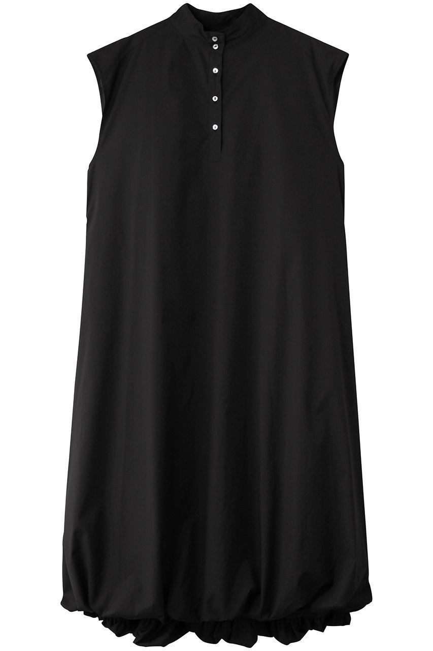 【ミディウミソリッド/MIDIUMISOLID】のノースリーブバルーンシャツワンピース インテリア・キッズ・メンズ・レディースファッション・服の通販 founy(ファニー) 　ファッション　Fashion　レディースファッション　Fashion for Women　ワンピース　Dresses　シャツワンピース / 1枚で着映えコーデ　Shirt Dresses　チュニック　Tunic Tops & Dresses　カーディガン　Cardigan, Knitwear　ジャケット　Jacket, Outerwear　スタンド　Stand Collar, Upright Stand　スリーブ　Sleeve, Long Sleeve / Short Sleeve　チュニック　Tunic, Long Top　トレンド　Trend, Trending Now　バルーン　Balloon, Balloon Silhouette　パーティ　Party, Party Style　フレンチ　French, French Style　ロング　Long, Long-Length　エレガント 上品　Elegant　black|ID: prp329100004714099 ipo3291000000036086049