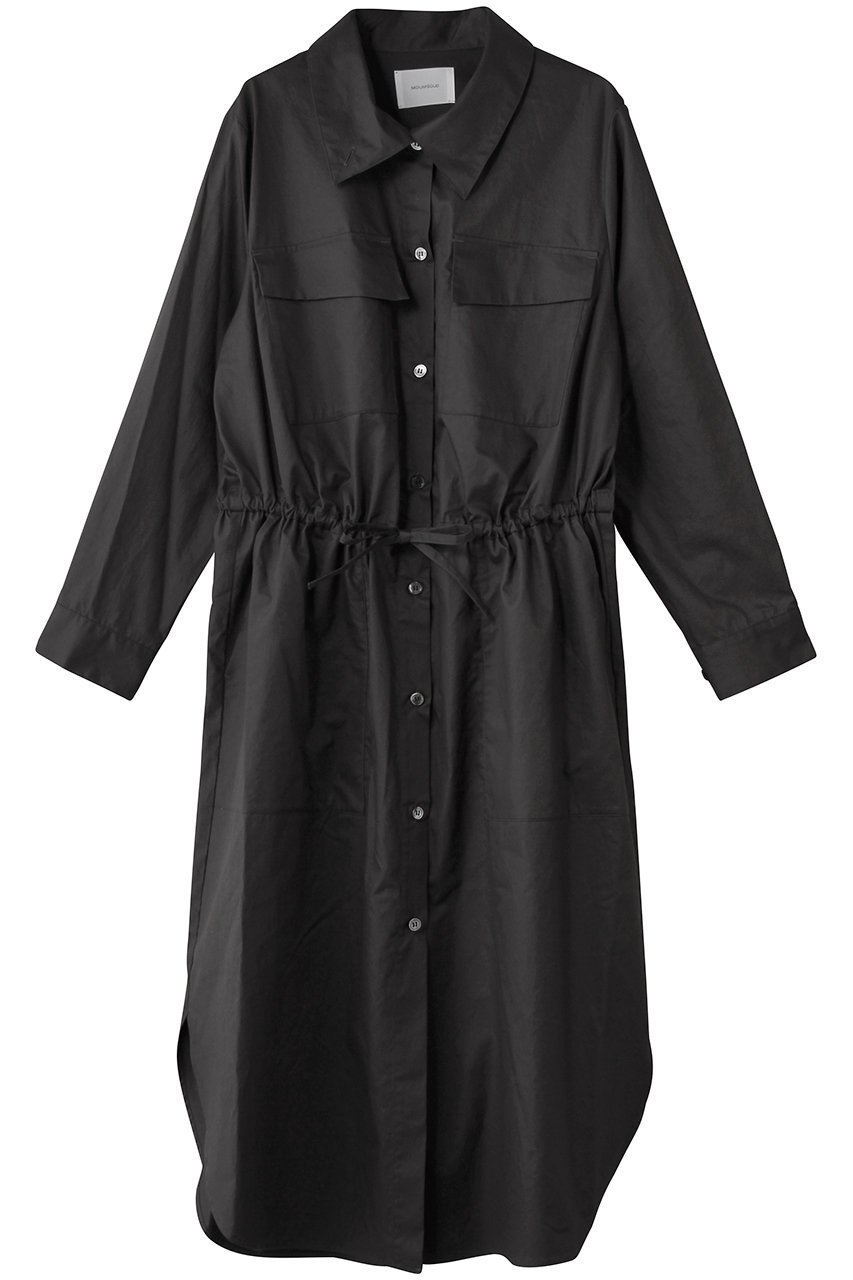 【ミディウミソリッド/MIDIUMISOLID】のワークシャツワンピース インテリア・キッズ・メンズ・レディースファッション・服の通販 founy(ファニー) 　ファッション　Fashion　レディースファッション　Fashion for Women　ワンピース　Dresses　シャツワンピース / 1枚で着映えコーデ　Shirt Dresses　チュニック　Tunic Tops & Dresses　スタンド　Stand Collar, Upright Stand　チュニック　Tunic, Long Top　ツイル　Twist, Twisted Detail　ロング　Long, Long-Length　ワッシャー　Washer, Crinkled Finish　c.gray|ID: prp329100004714101 ipo3291000000035321666