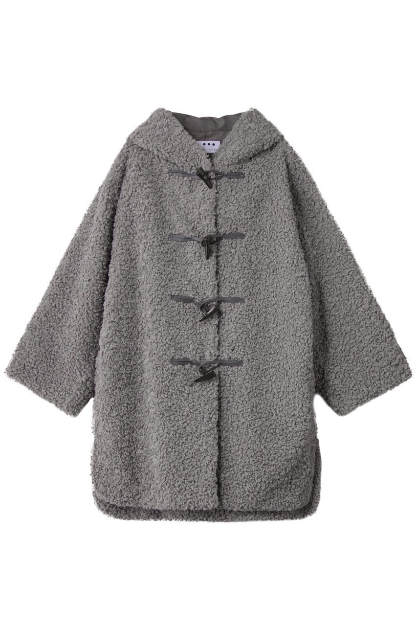 【スリー ドッツ/three dots】のプードルボア ダッフルコート インテリア・キッズ・メンズ・レディースファッション・服の通販 founy(ファニー) 　ファッション　Fashion　レディースファッション　Fashion for Women　アウター　Coat / Outerwear Collection　コート・ロングコート・ピーコート　Long Coats, Peacoats & More　ダッフルコート　Duffle Coats　スラックス　Slacks, Dress Pants　スリット　Slit, Slit Detail　ダッフルコート　Duffle Coat, Toggle Coat　デニム　Denim, Jeans Material　モコモコ　Fuzzy, Fluffy　ロング　Long, Long-Length　新作・新入荷　New Arrivals / New In　グレー|ID: prp329100004714110 ipo3291000000034057272