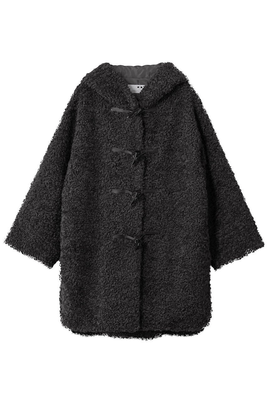 【スリー ドッツ/three dots】のプードルボア ダッフルコート インテリア・キッズ・メンズ・レディースファッション・服の通販 founy(ファニー) 　ファッション　Fashion　レディースファッション　Fashion for Women　アウター　Coat / Outerwear Collection　コート・ロングコート・ピーコート　Long Coats, Peacoats & More　ダッフルコート　Duffle Coats　スラックス　Slacks, Dress Pants　スリット　Slit, Slit Detail　ダッフルコート　Duffle Coat, Toggle Coat　デニム　Denim, Jeans Material　モコモコ　Fuzzy, Fluffy　ロング　Long, Long-Length　新作・新入荷　New Arrivals / New In　ブラック|ID: prp329100004714110 ipo3291000000034057273