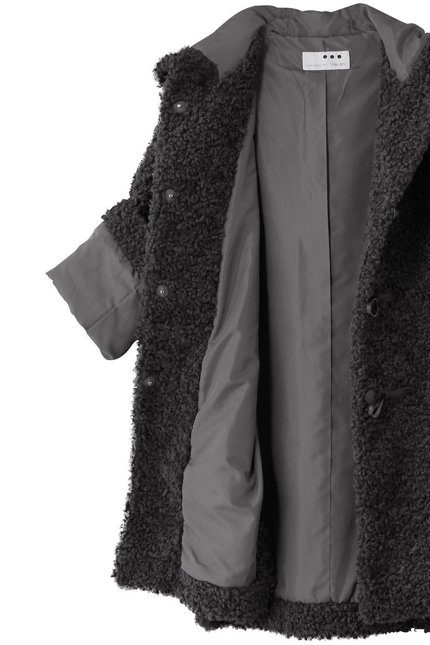 【スリー ドッツ/three dots】のプードルボア ダッフルコート 人気、トレンドファッション・服の通販 founy(ファニー) 　ファッション　Fashion　レディースファッション　Fashion for Women　アウター　Coat / Outerwear Collection　コート・ロングコート・ピーコート　Long Coats, Peacoats & More　ダッフルコート　Duffle Coats　スラックス　Slacks, Dress Pants　スリット　Slit, Slit Detail　ダッフルコート　Duffle Coat, Toggle Coat　デニム　Denim, Jeans Material　モコモコ　Fuzzy, Fluffy　ロング　Long, Long-Length　新作・新入荷　New Arrivals / New In　other-6|ID: prp329100004714110 ipo3291000000034057282