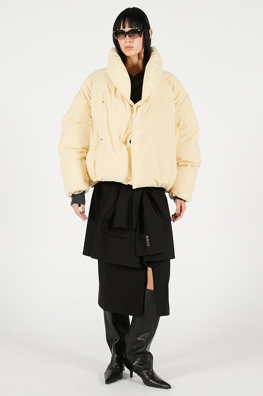 【プランク プロジェクト/PRANK PROJECT】のショールカラーショートダウン 人気、トレンドファッション・服の通販 founy(ファニー) 　ファッション　Fashion　レディースファッション　Fashion for Women　アウター　Coat / Outerwear Collection　レディースジャケット・軽アウター　Jackets　ショート　Short, Short Length　ショール　Shawl, Wrap　ジャケット　Jacket, Outerwear　スピンドル　Spindle, Drawcord　ダウン　Down, Puffer　フェザー　Feather, Feather Detail　フォルム　Silhouette, Form　エレガント 上品　Elegant　新作・新入荷　New Arrivals / New In　other-8|ID: prp329100004714140 ipo3291000000034057651