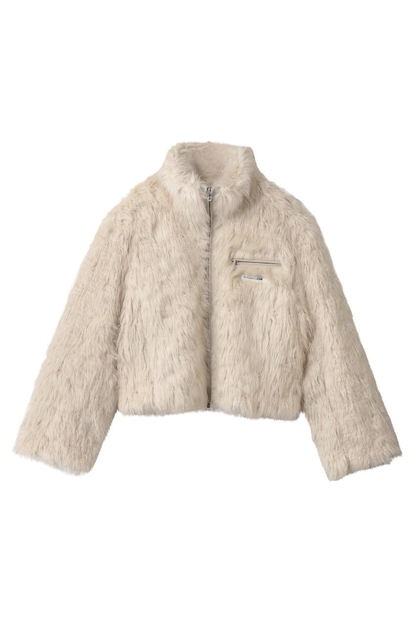 【プランク プロジェクト/PRANK PROJECT】のスタンドファーブルゾン インテリア・キッズ・メンズ・レディースファッション・服の通販 founy(ファニー) 　ファッション　Fashion　レディースファッション　Fashion for Women　アウター　Coat / Outerwear Collection　レディースジャケット・軽アウター　Jackets　ブルゾンジャケット・スポーティアウター　Blouson Jackets　インナー　Innerwear　ウェーブ　Wavy Pattern　ジャケット　Jacket, Outerwear　デニム　Denim, Jeans Material　トリミング　Trimming, Decorative Edge　フェイクファー　Faux Fur, Imitation Fur　ブルゾン　Blouson, Bomber Jacket　IVR(アイボリー)|ID: prp329100004714142 ipo3291000000035617176