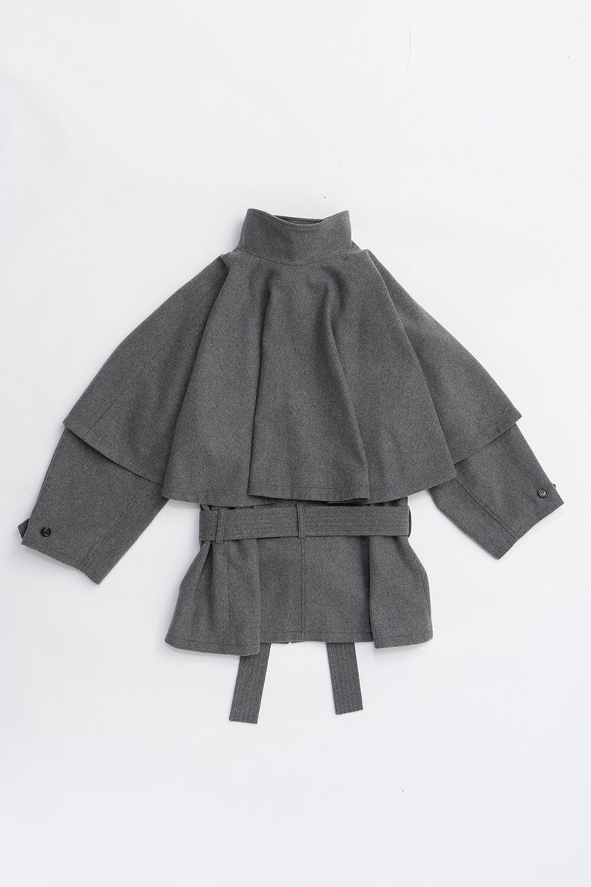 【プランク プロジェクト/PRANK PROJECT】のウールケープショートコート 人気、トレンドファッション・服の通販 founy(ファニー) 　ファッション　Fashion　レディースファッション　Fashion for Women　アウター　Coat / Outerwear Collection　コート・ロングコート・ピーコート　Long Coats, Peacoats & More　おすすめ　Recommended / Our Picks　ショート　Short, Short Length　スウェット / スエット　Sweatshirt, Sweatwear　スタンド　Stand Collar, Upright Stand　新作・新入荷　New Arrivals / New In　羽織　Haori, Light Jacket　other-8|ID: prp329100004714145 ipo3291000000034057700