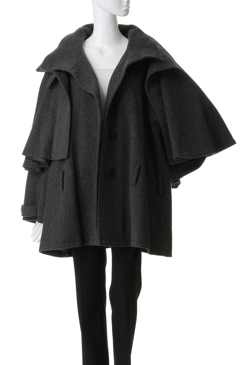 【プランク プロジェクト/PRANK PROJECT】のウールケープショートコート 人気、トレンドファッション・服の通販 founy(ファニー) 　ファッション　Fashion　レディースファッション　Fashion for Women　アウター　Coat / Outerwear Collection　コート・ロングコート・ピーコート　Long Coats, Peacoats & More　おすすめ　Recommended / Our Picks　ショート　Short, Short Length　スウェット / スエット　Sweatshirt, Sweatwear　スタンド　Stand Collar, Upright Stand　羽織　Haori, Light Jacket　other-8|ID: prp329100004714145 ipo3291000000036242604