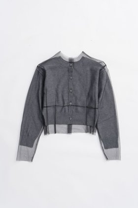 【プランク プロジェクト/PRANK PROJECT】のリバーシブルチュールニットカーディガン 人気、トレンドファッション・服の通販 founy(ファニー) ファッション Fashion レディースファッション Fashion for Women トップス・カットソー Cut & Sew Tops ニット Knit Tops & Sweaters カーディガン・羽織り Layered Style Cardigans カーディガン Cardigan, Knitwear シンプル Simple, Minimal チュール Tulip, Tulip Motif リバーシブル Reversible, Two-Sided |ID:prp329100004714153