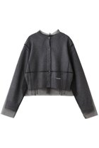 【プランク プロジェクト/PRANK PROJECT】のリバーシブルチュールニットカーディガン GRY(グレー)|ID: prp329100004714153 ipo3291000000036242668