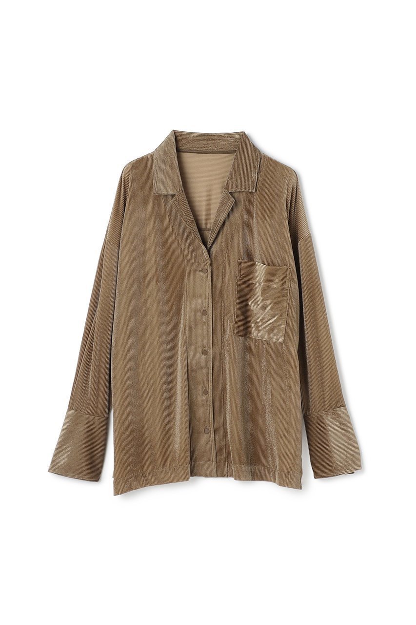 【アンクレイヴ/uncrave】の【10/1 12:00販売開始】シアーベロアリブ シャツ インテリア・キッズ・メンズ・レディースファッション・服の通販 founy(ファニー) 　ファッション　Fashion　レディースファッション　Fashion for Women　トップス・カットソー　Cut & Sew Tops　シャツ・ブラウス・オフィスカジュアル　Elegant Blouses & Button-Ups　ベロアトップス　Velour Tops / Velvet-Look Items　ギャザー　Gathered, Ruffled　シアー　Sheer, See-Through　スリーブ　Sleeve, Long Sleeve / Short Sleeve　セットアップ　Set-Up, Coordinated Outfit　パジャマ　Pajamas, Sleepwear　パターン　Pattern, Design Print　ベロア　Velour, Soft Velvet　ロング　Long, Long-Length　エレガント 上品　Elegant　新作・新入荷　New Arrivals / New In　ブラウン|ID: prp329100004714174 ipo3291000000034057958