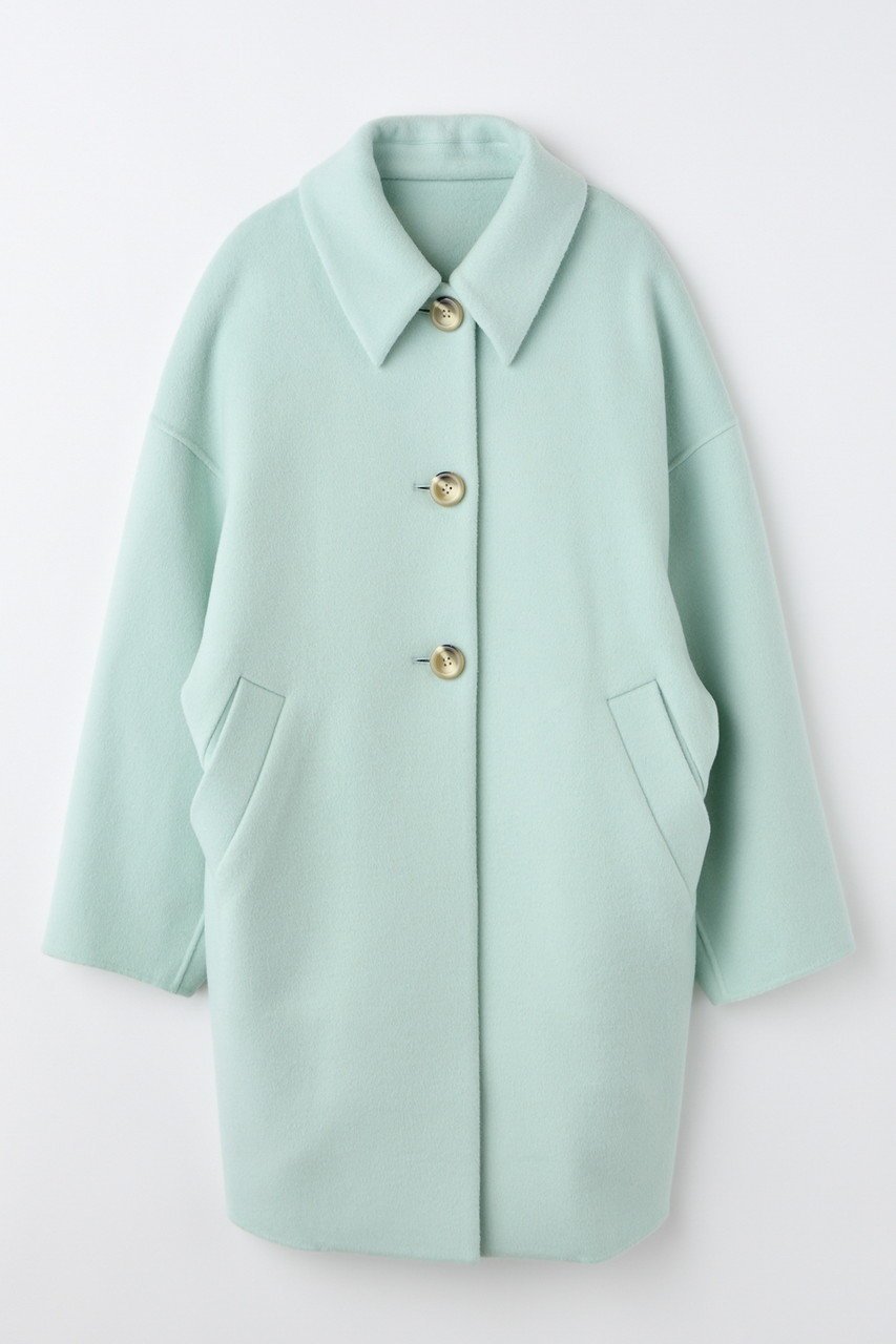 【エンフォルド/ENFOLD】のNAPE SOUTIEN-COLLAR COAT/コート インテリア・キッズ・メンズ・レディースファッション・服の通販 founy(ファニー) 　ファッション　Fashion　レディースファッション　Fashion for Women　アウター　Coat / Outerwear Collection　コート・ロングコート・ピーコート　Long Coats, Peacoats & More　クラシック　Classic, Timeless Style　スタンダード　Standard, Basic　ダブル　Double, Double-Breasted　バランス　Balance, Style Balance　パターン　Pattern, Design Print　フェイス　Face, Facial Design　ロング　Long, Long-Length　新作・新入荷　New Arrivals / New In　ライトグリーン|ID: prp329100004715318 ipo3291000000034068001