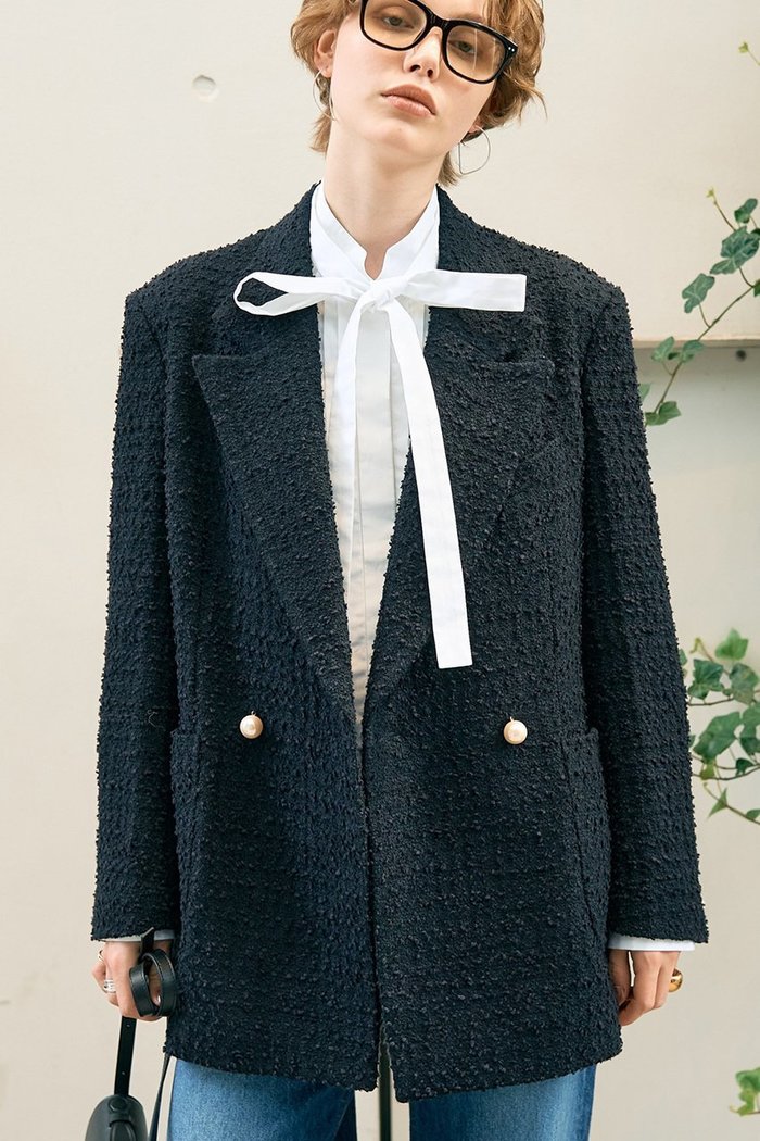 【デザイン ワークス/DESIGN WORKS】のツィードテーラードパールボタンジャケット インテリア・キッズ・メンズ・レディースファッション・服の通販 founy(ファニー) https://founy.com/ ファッション Fashion レディースファッション Fashion for Women アウター Coat / Outerwear Collection レディースジャケット・軽アウター Jackets おすすめ Recommended / Our Picks クラシック Classic, Timeless Style ジャケット Jacket, Outerwear ダウン Down, Puffer チェック Check, Plaid, Tartan デニム Denim, Jeans Material パール Pearl, Pearl Accent フォルム Silhouette, Form ミックス Mix, Mixed Style エレガント 上品 Elegant |ID: prp329100004715321 ipo3291000000035800550