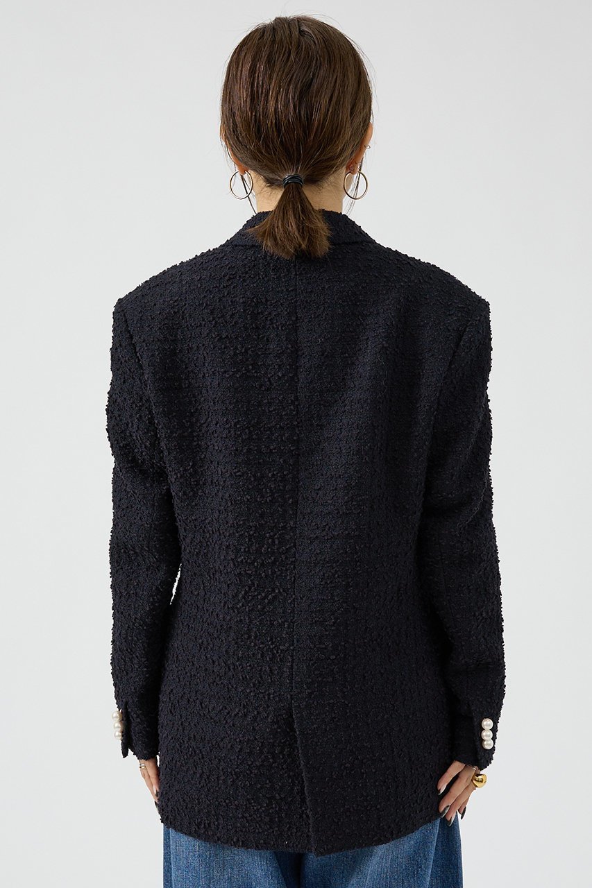 【デザイン ワークス/DESIGN WORKS】のツィードテーラードパールボタンジャケット 人気、トレンドファッション・服の通販 founy(ファニー) 　ファッション　Fashion　レディースファッション　Fashion for Women　アウター　Coat / Outerwear Collection　レディースジャケット・軽アウター　Jackets　おすすめ　Recommended / Our Picks　クラシック　Classic, Timeless Style　ジャケット　Jacket, Outerwear　ダウン　Down, Puffer　チェック　Check, Plaid, Tartan　デニム　Denim, Jeans Material　パール　Pearl, Pearl Accent　フォルム　Silhouette, Form　ミックス　Mix, Mixed Style　エレガント 上品　Elegant　other-4|ID: prp329100004715321 ipo3291000000035800561
