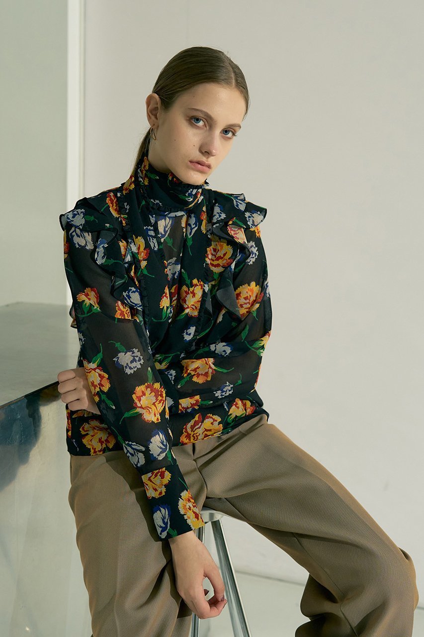 【デザイン ワークス/DESIGN WORKS】のフラワープリントリボン付きラッフルブラウス 人気、トレンドファッション・服の通販 founy(ファニー) ファッション Fashion レディースファッション Fashion for Women トップス・カットソー Cut & Sew Tops シャツ・ブラウス・オフィスカジュアル Elegant Blouses & Button-Ups 花柄・フラワープリント・モチーフ Floral Prints & Motifs / Flower Pattern Tops インナー Innerwear エレガント 上品 Elegant クラシカル Classical, Vintage-Inspired シンプル Simple, Minimal ジャケット Jacket, Outerwear スリーブ Sleeve, Long Sleeve / Short Sleeve ファブリック Fabric, Textile フェミニン Feminine, Girly プリント Print, Printed Pattern リボン Ribbon, Bow ロング Long, Long-Length 手描き Hand-Drawn, Illustrated other-3|ID: prp329100004715322 ipo3291000000035858825