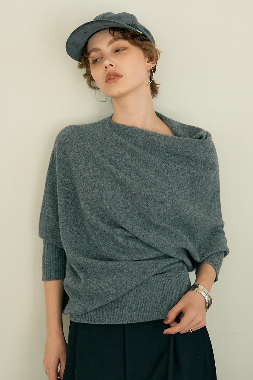 【デザイン ワークス/DESIGN WORKS】のウールホールガーメントアシメトリーニット 人気、トレンドファッション・服の通販 founy(ファニー) 　ファッション　Fashion　レディースファッション　Fashion for Women　トップス・カットソー　Cut & Sew Tops　ニット　Knit Tops & Sweaters　カジュアルプルオーバー・ニットトップス　Pullovers & Knit Tops / Casual Pullovers　おすすめ　Recommended / Our Picks　アクセサリー　Fashion Accessories　シンプル　Simple, Minimal　スタイリッシュ　Stylish, Fashionable　ドレープ　Drape, Draping Fabric　ホールガーメント　WholeGarment, Seamless Knit　ボトム　Bottoms, Lower Wear　新作・新入荷　New Arrivals / New In　other-2|ID: prp329100004715323 ipo3291000000034068032