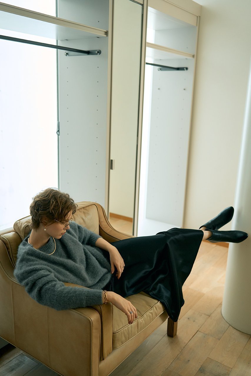 【デザイン ワークス/DESIGN WORKS】のセミフレアサテンスカート 人気、トレンドファッション・服の通販 founy(ファニー) 　ファッション　Fashion　レディースファッション　Fashion for Women　スカート　Skirts　ロングスカート　Long Skirts / Maxi & Midi Skirts　おすすめ　Recommended / Our Picks　なめらか　Smooth, Silky Texture　サテン　Satin, Glossy Fabric　シルバー　Silver, Metallic Silver　パターン　Pattern, Design Print　ロング　Long, Long-Length　エレガント 上品　Elegant　新作・新入荷　New Arrivals / New In　other-5|ID: prp329100004715324 ipo3291000000034068043