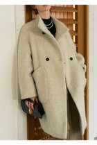 【デザイン ワークス/DESIGN WORKS】のアルパカ混モヘアシャギーコート アイボリー|ID:prp329100004715325
