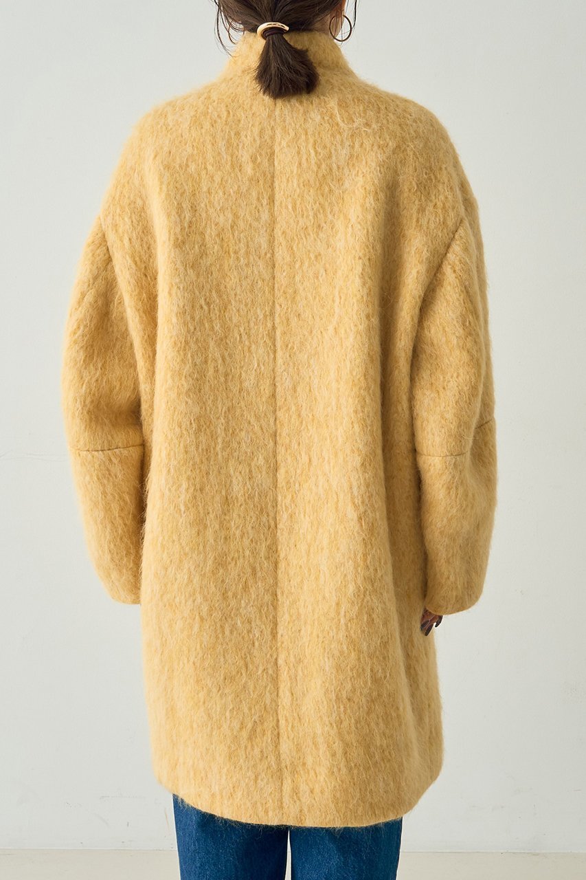 【デザイン ワークス/DESIGN WORKS】のアルパカ混モヘアシャギーコート 人気、トレンドファッション・服の通販 founy(ファニー) 　ファッション　Fashion　レディースファッション　Fashion for Women　アウター　Coat / Outerwear Collection　コート・ロングコート・ピーコート　Long Coats, Peacoats & More　ウェーブ　Wavy Pattern　ショート　Short, Short Length　シンプル　Simple, Minimal　スタンド　Stand Collar, Upright Stand　スリム　Slim, Slim Fit　トレンド　Trend, Trending Now　バランス　Balance, Style Balance　フェミニン　Feminine, Girly　ラグジュアリー　Luxury, Elegant　新作・新入荷　New Arrivals / New In　other-4|ID: prp329100004715325 ipo3291000000034068049