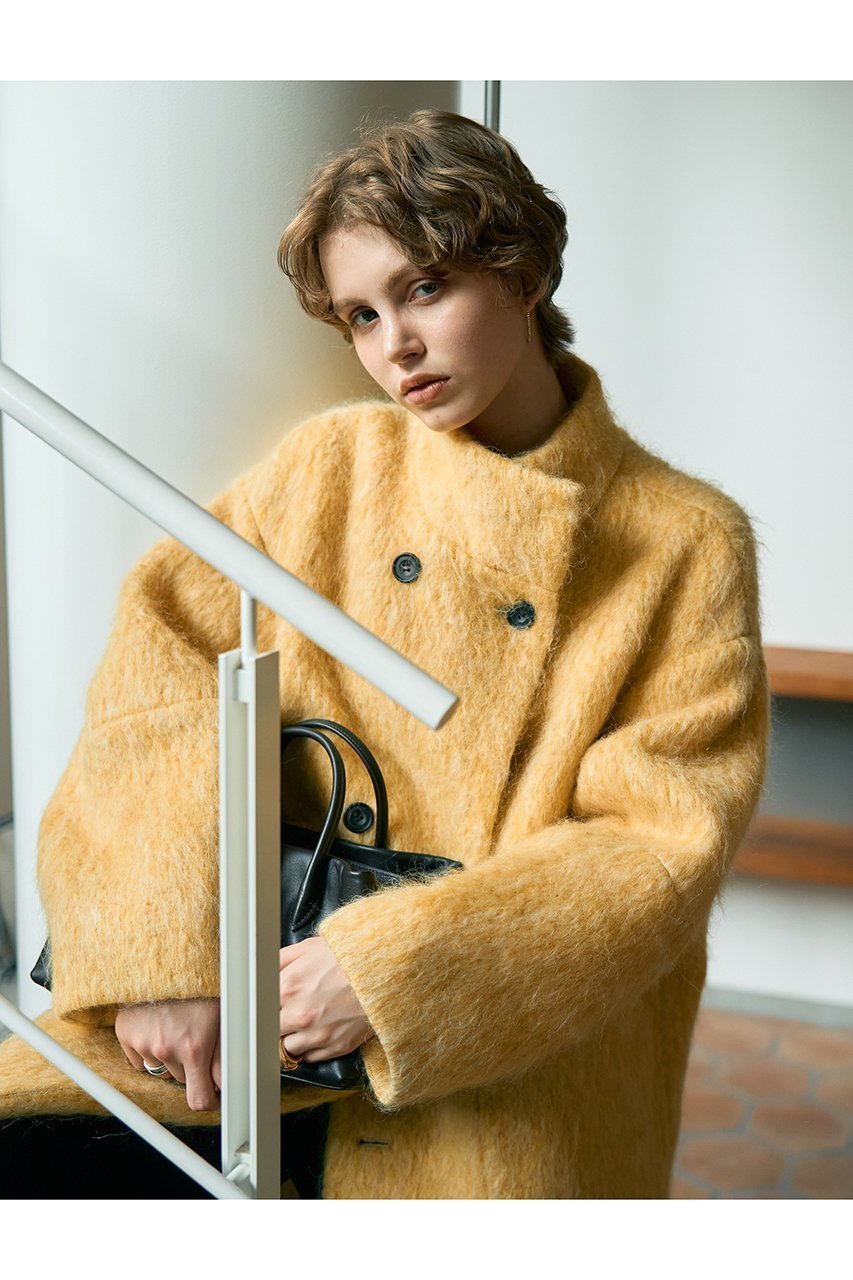【デザイン ワークス/DESIGN WORKS】のアルパカ混モヘアシャギーコート 人気、トレンドファッション・服の通販 founy(ファニー) 　ファッション　Fashion　レディースファッション　Fashion for Women　アウター　Coat / Outerwear Collection　コート・ロングコート・ピーコート　Long Coats, Peacoats & More　ウェーブ　Wavy Pattern　ショート　Short, Short Length　シンプル　Simple, Minimal　スタンド　Stand Collar, Upright Stand　スリム　Slim, Slim Fit　トレンド　Trend, Trending Now　バランス　Balance, Style Balance　フェミニン　Feminine, Girly　ラグジュアリー　Luxury, Elegant　新作・新入荷　New Arrivals / New In　other-8|ID: prp329100004715325 ipo3291000000034068053