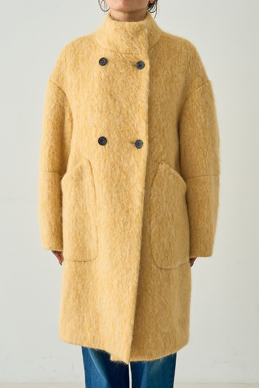 【デザイン ワークス/DESIGN WORKS】のアルパカ混モヘアシャギーコート 人気、トレンドファッション・服の通販 founy(ファニー) 　ファッション　Fashion　レディースファッション　Fashion for Women　アウター　Coat / Outerwear Collection　コート・ロングコート・ピーコート　Long Coats, Peacoats & More　ウェーブ　Wavy Pattern　ショート　Short, Short Length　シンプル　Simple, Minimal　スタンド　Stand Collar, Upright Stand　スリム　Slim, Slim Fit　トレンド　Trend, Trending Now　バランス　Balance, Style Balance　フェミニン　Feminine, Girly　ラグジュアリー　Luxury, Elegant　other-2|ID: prp329100004715325 ipo3291000000035800590