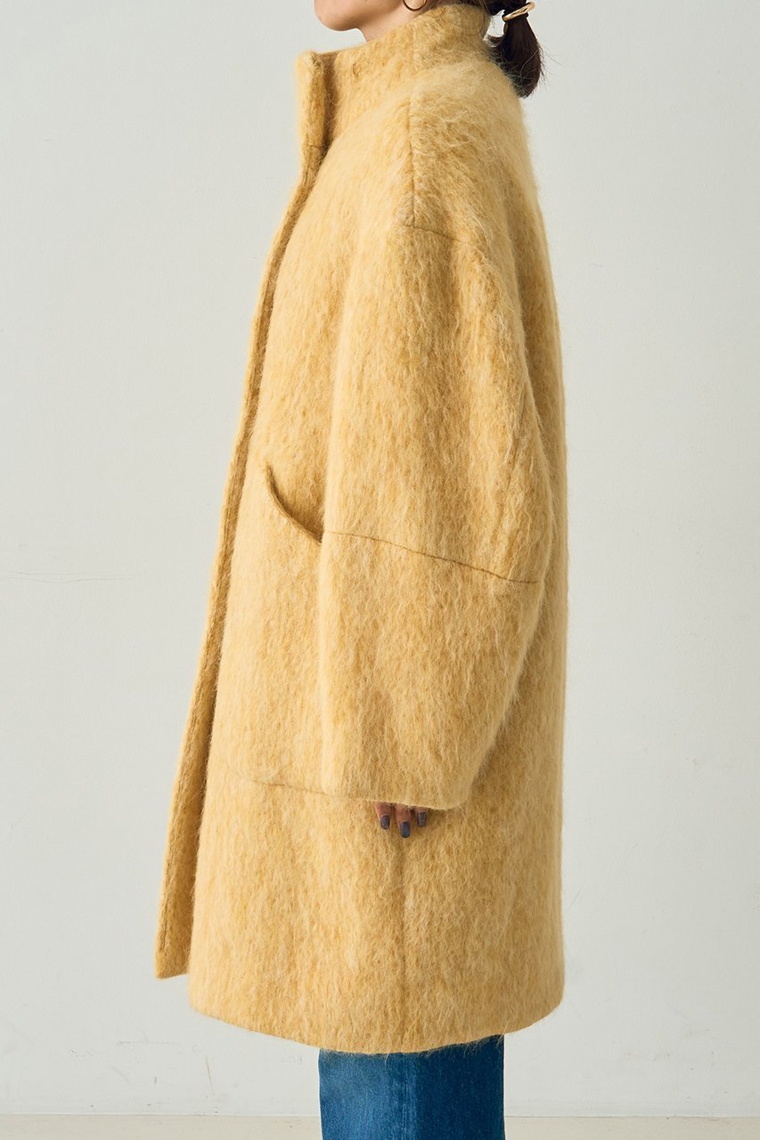 【デザイン ワークス/DESIGN WORKS】のアルパカ混モヘアシャギーコート 人気、トレンドファッション・服の通販 founy(ファニー) 　ファッション　Fashion　レディースファッション　Fashion for Women　アウター　Coat / Outerwear Collection　コート・ロングコート・ピーコート　Long Coats, Peacoats & More　ウェーブ　Wavy Pattern　ショート　Short, Short Length　シンプル　Simple, Minimal　スタンド　Stand Collar, Upright Stand　スリム　Slim, Slim Fit　トレンド　Trend, Trending Now　バランス　Balance, Style Balance　フェミニン　Feminine, Girly　ラグジュアリー　Luxury, Elegant　other-3|ID: prp329100004715325 ipo3291000000035800594