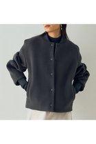 【デザイン ワークス/DESIGN WORKS】のSUPER140ウールコクーンスタジャンブルゾン チャコールグレー|ID:prp329100004715326