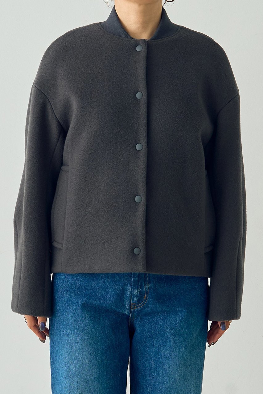 【デザイン ワークス/DESIGN WORKS】のSUPER140ウールコクーンスタジャンブルゾン 人気、トレンドファッション・服の通販 founy(ファニー) 　ファッション　Fashion　レディースファッション　Fashion for Women　アウター　Coat / Outerwear Collection　レディースジャケット・軽アウター　Jackets　ブルゾンジャケット・スポーティアウター　Blouson Jackets　おすすめ　Recommended / Our Picks　ジャケット　Jacket, Outerwear　タートル　Turtleneck, Turtle Collar　バランス　Balance, Style Balance　フェミニン　Feminine, Girly　ブルゾン　Blouson, Bomber Jacket　モダン　Modern, Contemporary　新作・新入荷　New Arrivals / New In　other-2|ID: prp329100004715326 ipo3291000000034068057