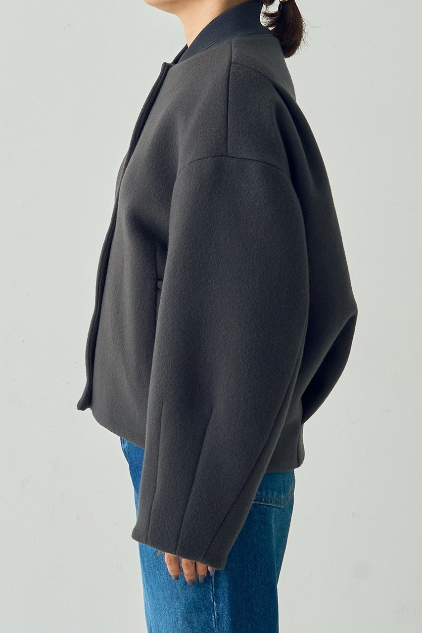 【デザイン ワークス/DESIGN WORKS】のSUPER140ウールコクーンスタジャンブルゾン 人気、トレンドファッション・服の通販 founy(ファニー) 　ファッション　Fashion　レディースファッション　Fashion for Women　アウター　Coat / Outerwear Collection　レディースジャケット・軽アウター　Jackets　ブルゾンジャケット・スポーティアウター　Blouson Jackets　おすすめ　Recommended / Our Picks　ジャケット　Jacket, Outerwear　タートル　Turtleneck, Turtle Collar　バランス　Balance, Style Balance　フェミニン　Feminine, Girly　ブルゾン　Blouson, Bomber Jacket　モダン　Modern, Contemporary　新作・新入荷　New Arrivals / New In　other-3|ID: prp329100004715326 ipo3291000000034068058