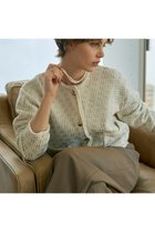 【デザイン ワークス/DESIGN WORKS】のラメツイードライクニットショートジャケット オフホワイト|ID:prp329100004715327