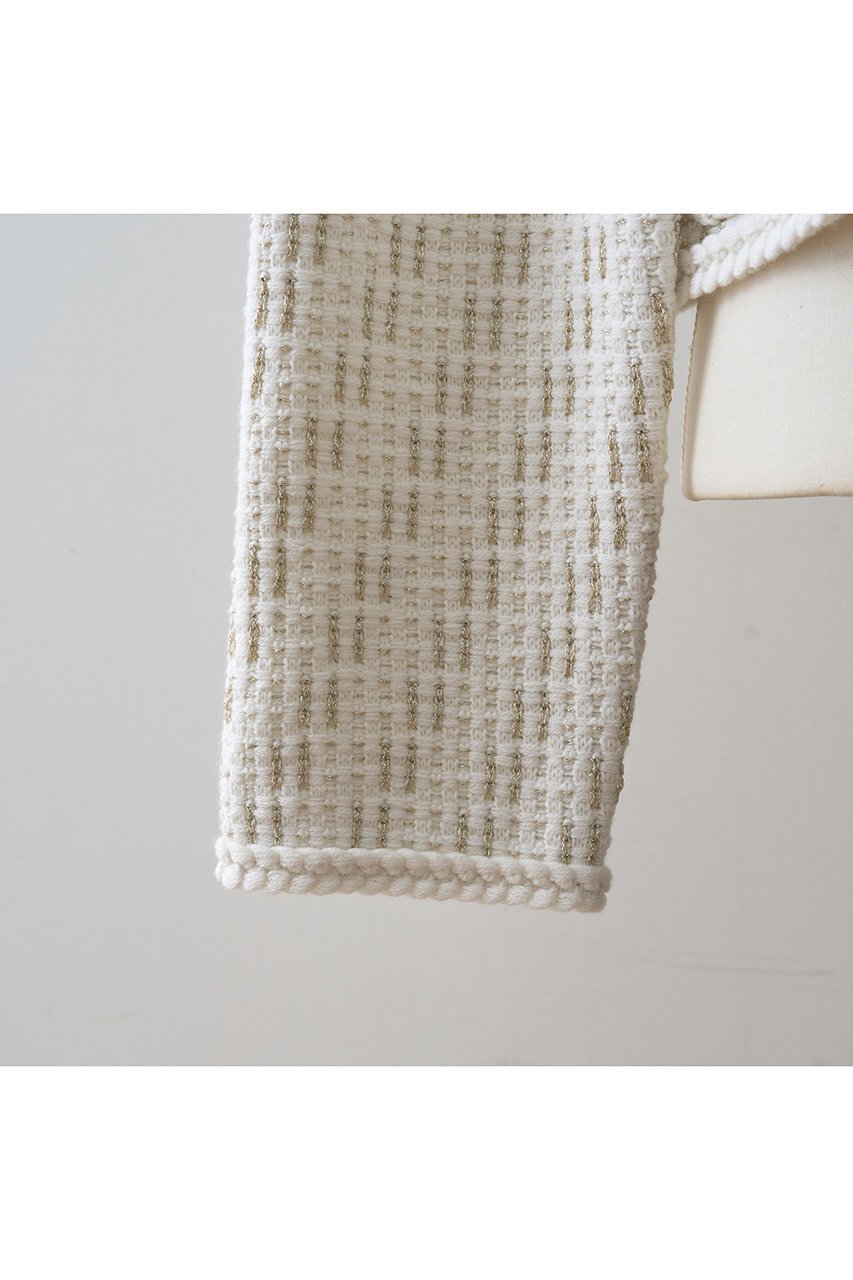 【デザイン ワークス/DESIGN WORKS】のラメツイードライクニットショートジャケット 人気、トレンドファッション・服の通販 founy(ファニー) 　ファッション　Fashion　レディースファッション　Fashion for Women　アウター　Coat / Outerwear Collection　レディースジャケット・軽アウター　Jackets　アクセサリー　Fashion Accessories　コンパクト　Compact, Small Size　ショート　Short, Short Length　ジャカード／ジャガード　Jacquard, Woven Pattern　ジャケット　Jacket, Outerwear　ツイード　Twill, Twill Weave　デニム　Denim, Jeans Material　バランス　Balance, Style Balance　パーティ　Party, Party Style　フェミニン　Feminine, Girly　ミックス　Mix, Mixed Style　other-5|ID: prp329100004715327 ipo3291000000035749197