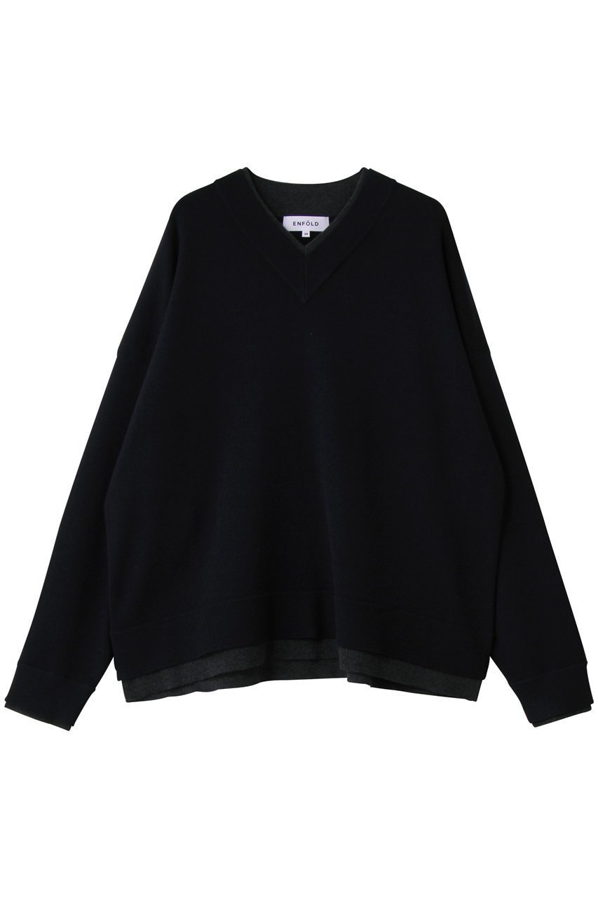 【エンフォルド/ENFOLD】のFAKE-LAYERED PULLOVER/プルオーバー インテリア・キッズ・メンズ・レディースファッション・服の通販 founy(ファニー) ファッション Fashion レディースファッション Fashion for Women トップス・カットソー Cut & Sew Tops ニット Knit Tops & Sweaters カジュアルプルオーバー・ニットトップス Pullovers & Knit Tops / Casual Pullovers 定番 Standard, Basic Item ダークネイビー|ID: prp329100004715354 ipo3291000000036827595
