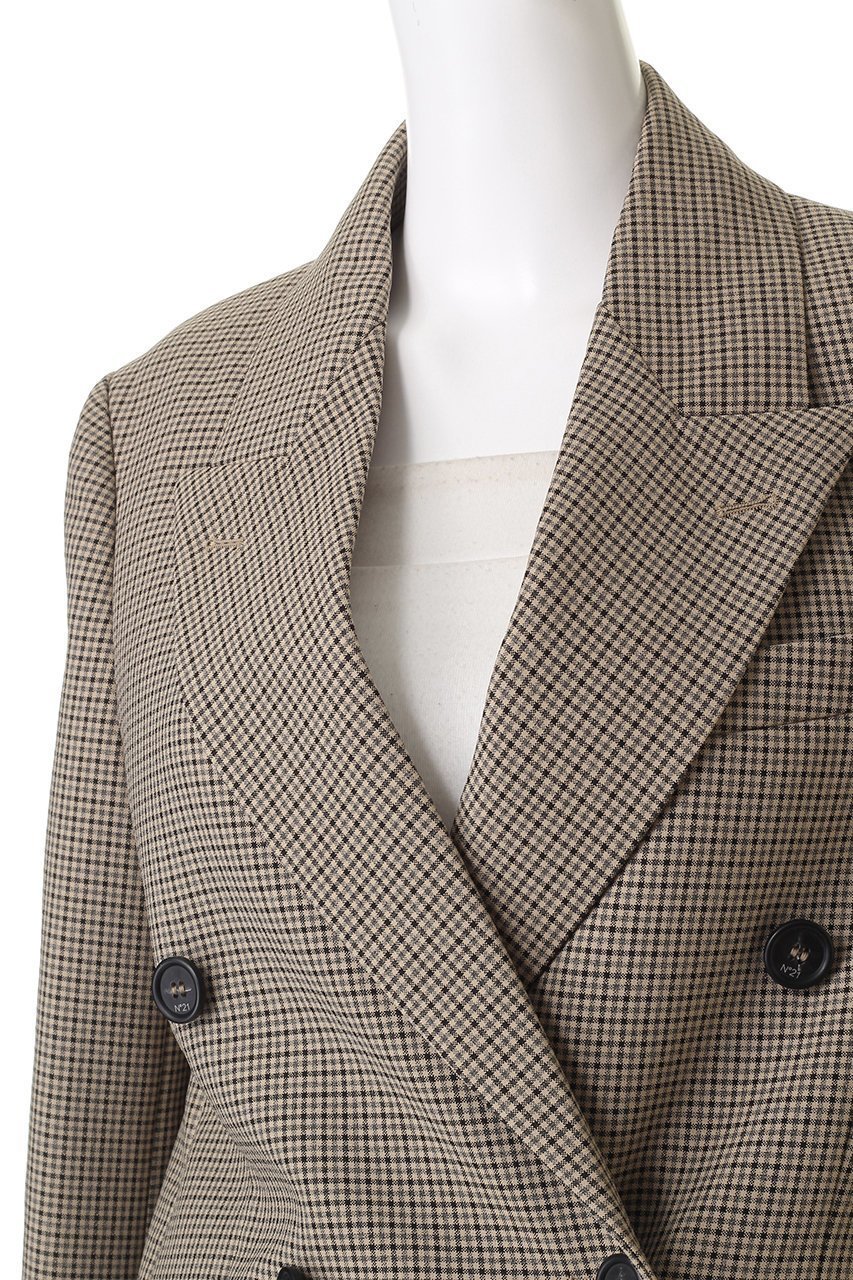 【ヌメロ ヴェントゥーノ/N°21】のチェックジャケット 人気、トレンドファッション・服の通販 founy(ファニー) 　ファッション　Fashion　レディースファッション　Fashion for Women　アウター　Coat / Outerwear Collection　レディースジャケット・軽アウター　Jackets　エレガント 上品　Elegant　シンプル　Simple, Minimal　ジャケット　Jacket, Outerwear　ダブル　Double, Double-Breasted　チェック　Check, Plaid, Tartan　マニッシュ　Mannish, Boyish　新作・新入荷　New Arrivals / New In　other-5|ID: prp329100004715368 ipo3291000000034068265
