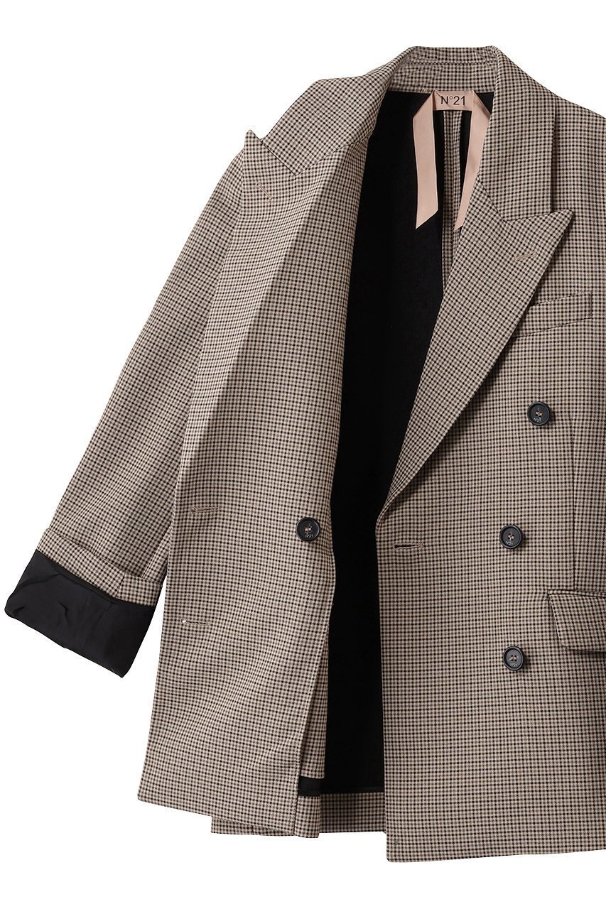 【ヌメロ ヴェントゥーノ/N°21】のチェックジャケット 人気、トレンドファッション・服の通販 founy(ファニー) 　ファッション　Fashion　レディースファッション　Fashion for Women　アウター　Coat / Outerwear Collection　レディースジャケット・軽アウター　Jackets　エレガント 上品　Elegant　シンプル　Simple, Minimal　ジャケット　Jacket, Outerwear　ダブル　Double, Double-Breasted　チェック　Check, Plaid, Tartan　マニッシュ　Mannish, Boyish　新作・新入荷　New Arrivals / New In　other-6|ID: prp329100004715368 ipo3291000000034068266