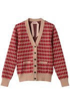 【ヌメロ ヴェントゥーノ/N°21】のアーガイル ニットカーディガン レッド|ID: prp329100004715370 ipo3291000000034068271