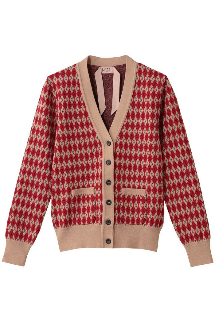 【ヌメロ ヴェントゥーノ/N°21】のアーガイル ニットカーディガン インテリア・キッズ・メンズ・レディースファッション・服の通販 founy(ファニー) https://founy.com/ ファッション Fashion レディースファッション Fashion for Women トップス・カットソー Cut & Sew Tops ニット Knit Tops & Sweaters カーディガン・羽織り Layered Style Cardigans カーディガン Cardigan, Knitwear A/W・秋冬 Autumn/Winter |ID: prp329100004715370 ipo3291000000035678466