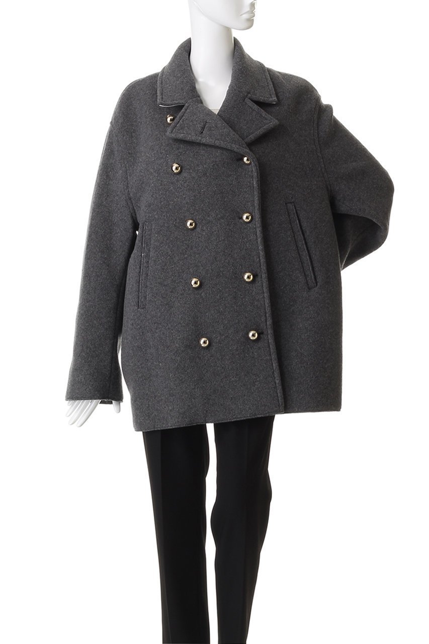 【ヌメロ ヴェントゥーノ/N°21】のダブルボタンショートコート 人気、トレンドファッション・服の通販 founy(ファニー) 　ファッション　Fashion　レディースファッション　Fashion for Women　アウター　Coat / Outerwear Collection　コート・ロングコート・ピーコート　Long Coats, Peacoats & More　ギャザー　Gathered, Ruffled　ショート　Short, Short Length　ダブル　Double, Double-Breasted　メランジ　Melange, Mixed Yarn　A/W・秋冬　Autumn/Winter　other-7|ID: prp329100004715372 ipo3291000000035744039