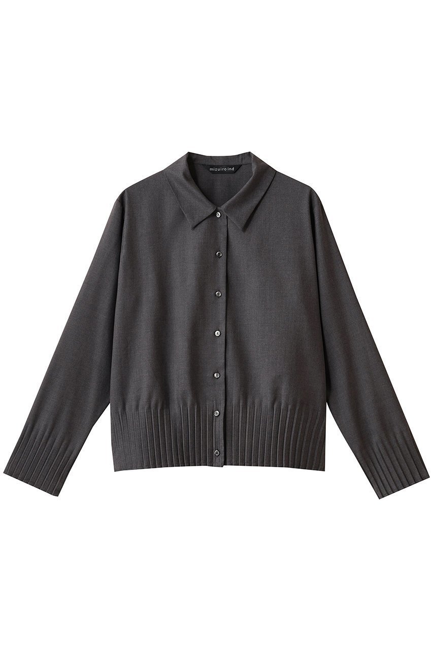 【ミズイロ インド/mizuiro ind】のpleats hem shirt シャツ インテリア・キッズ・メンズ・レディースファッション・服の通販 founy(ファニー) 　ファッション　Fashion　レディースファッション　Fashion for Women　トップス・カットソー　Cut & Sew Tops　シャツ・ブラウス・オフィスカジュアル　Elegant Blouses & Button-Ups　シンプル　Simple, Minimal　スタイリッシュ　Stylish, Fashionable　スリーブ　Sleeve, Long Sleeve / Short Sleeve　プリーツ　Pleats, Pleated　ロング　Long, Long-Length　エレガント 上品　Elegant　新作・新入荷　New Arrivals / New In　gray|ID: prp329100004715384 ipo3291000000034068358