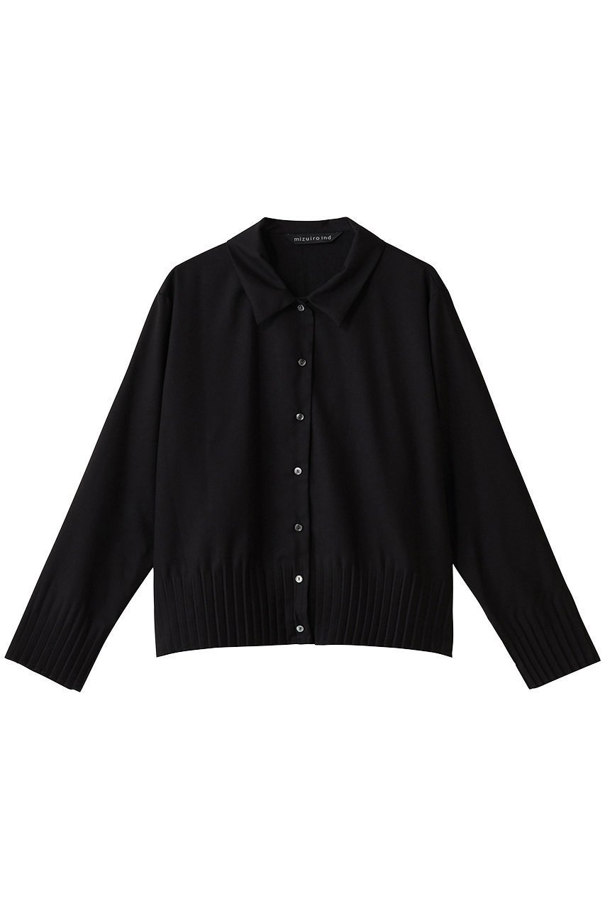【ミズイロ インド/mizuiro ind】のpleats hem shirt シャツ インテリア・キッズ・メンズ・レディースファッション・服の通販 founy(ファニー) 　ファッション　Fashion　レディースファッション　Fashion for Women　トップス・カットソー　Cut & Sew Tops　シャツ・ブラウス・オフィスカジュアル　Elegant Blouses & Button-Ups　シンプル　Simple, Minimal　スタイリッシュ　Stylish, Fashionable　スリーブ　Sleeve, Long Sleeve / Short Sleeve　プリーツ　Pleats, Pleated　ロング　Long, Long-Length　エレガント 上品　Elegant　black|ID: prp329100004715384 ipo3291000000034121918