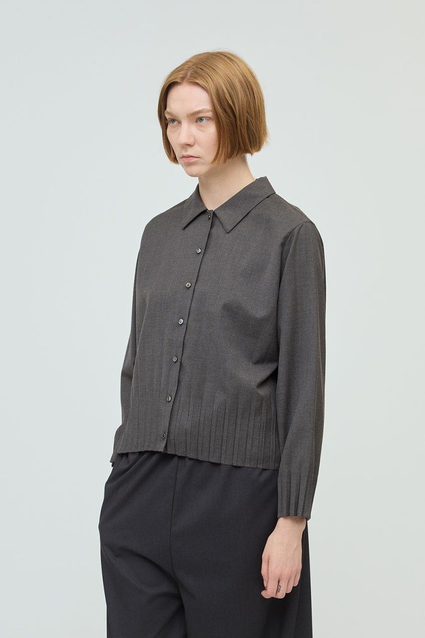【ミズイロ インド/mizuiro ind】のpleats hem shirt シャツ 人気、トレンドファッション・服の通販 founy(ファニー) 　ファッション　Fashion　レディースファッション　Fashion for Women　トップス・カットソー　Cut & Sew Tops　シャツ・ブラウス・オフィスカジュアル　Elegant Blouses & Button-Ups　シンプル　Simple, Minimal　スタイリッシュ　Stylish, Fashionable　スリーブ　Sleeve, Long Sleeve / Short Sleeve　プリーツ　Pleats, Pleated　ロング　Long, Long-Length　エレガント 上品　Elegant　other-8|ID: prp329100004715384 ipo3291000000034154507