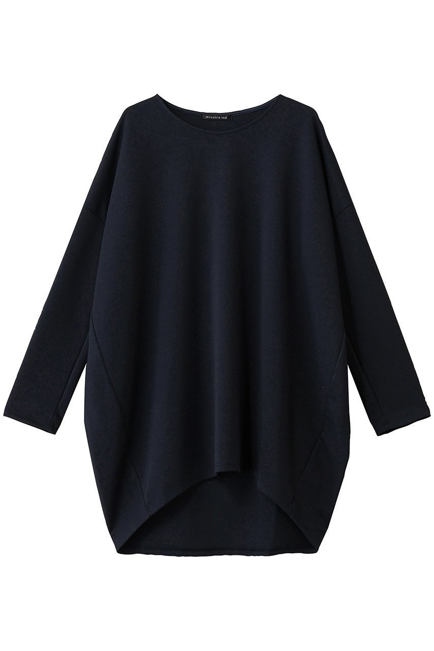 【ミズイロ インド/mizuiro ind】のクルーネックコクーンプルオーバー インテリア・キッズ・メンズ・レディースファッション・服の通販 founy(ファニー) 　ファッション　Fashion　レディースファッション　Fashion for Women　トップス・カットソー　Cut & Sew Tops　シャツ・ブラウス・オフィスカジュアル　Elegant Blouses & Button-Ups　ロングTシャツ・Tシャツ　Longline T-Shirts & Tees　カジュアルプルオーバー・ニットトップス　Pullovers & Knit Tops / Casual Pullovers　カットソー・ベーシックTシャツ　Cut-and-Sewn Tops / Stretch Tees & Basics　スリーブ　Sleeve, Long Sleeve / Short Sleeve　ベーシック　Basic, Essential　ロング　Long, Long-Length　navy|ID: prp329100004715385 ipo3291000000035744074