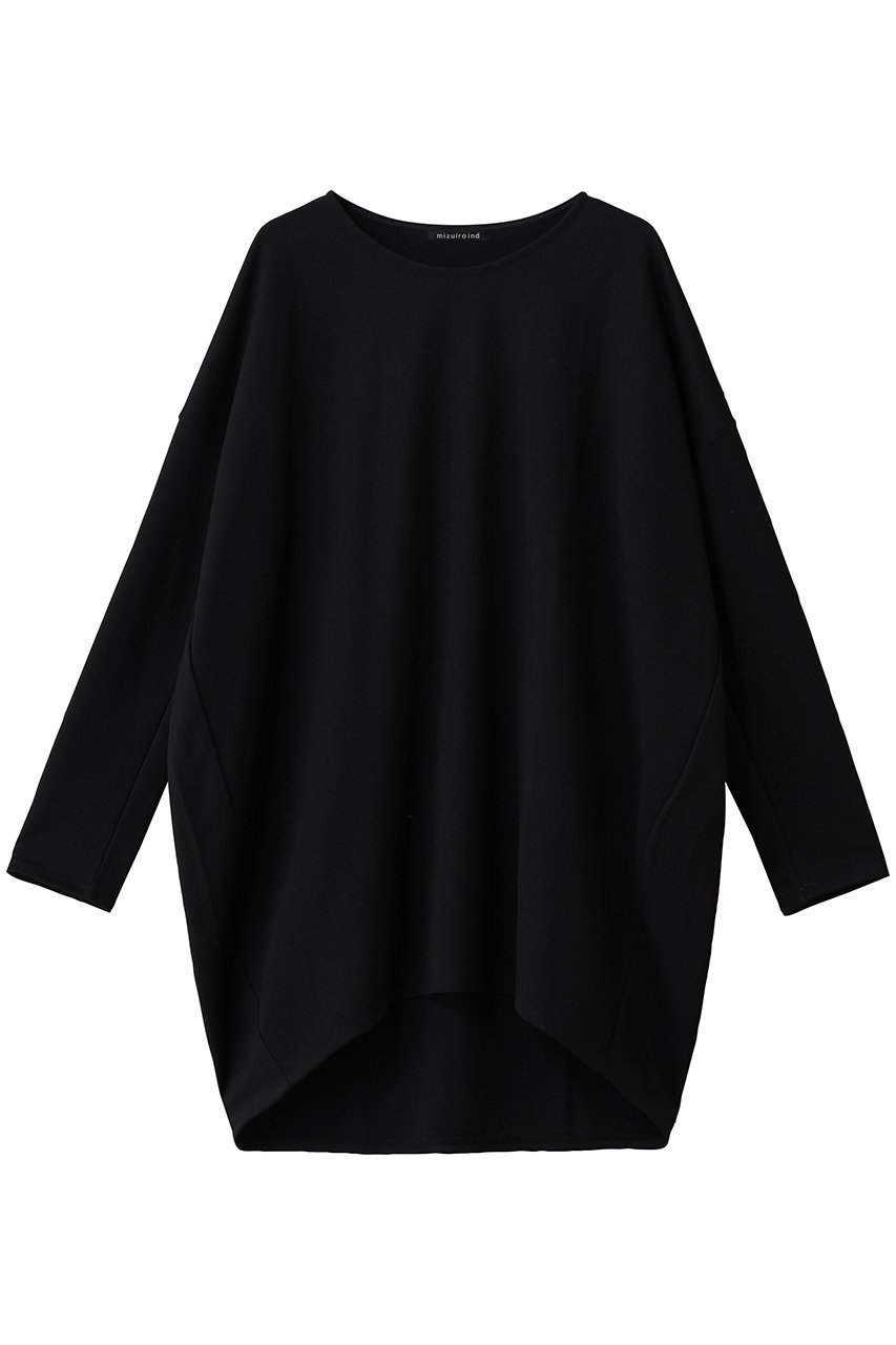 【ミズイロ インド/mizuiro ind】のクルーネックコクーンプルオーバー インテリア・キッズ・メンズ・レディースファッション・服の通販 founy(ファニー) 　ファッション　Fashion　レディースファッション　Fashion for Women　トップス・カットソー　Cut & Sew Tops　シャツ・ブラウス・オフィスカジュアル　Elegant Blouses & Button-Ups　ロングTシャツ・Tシャツ　Longline T-Shirts & Tees　カジュアルプルオーバー・ニットトップス　Pullovers & Knit Tops / Casual Pullovers　カットソー・ベーシックTシャツ　Cut-and-Sewn Tops / Stretch Tees & Basics　スリーブ　Sleeve, Long Sleeve / Short Sleeve　ベーシック　Basic, Essential　ロング　Long, Long-Length　black|ID: prp329100004715385 ipo3291000000035744080