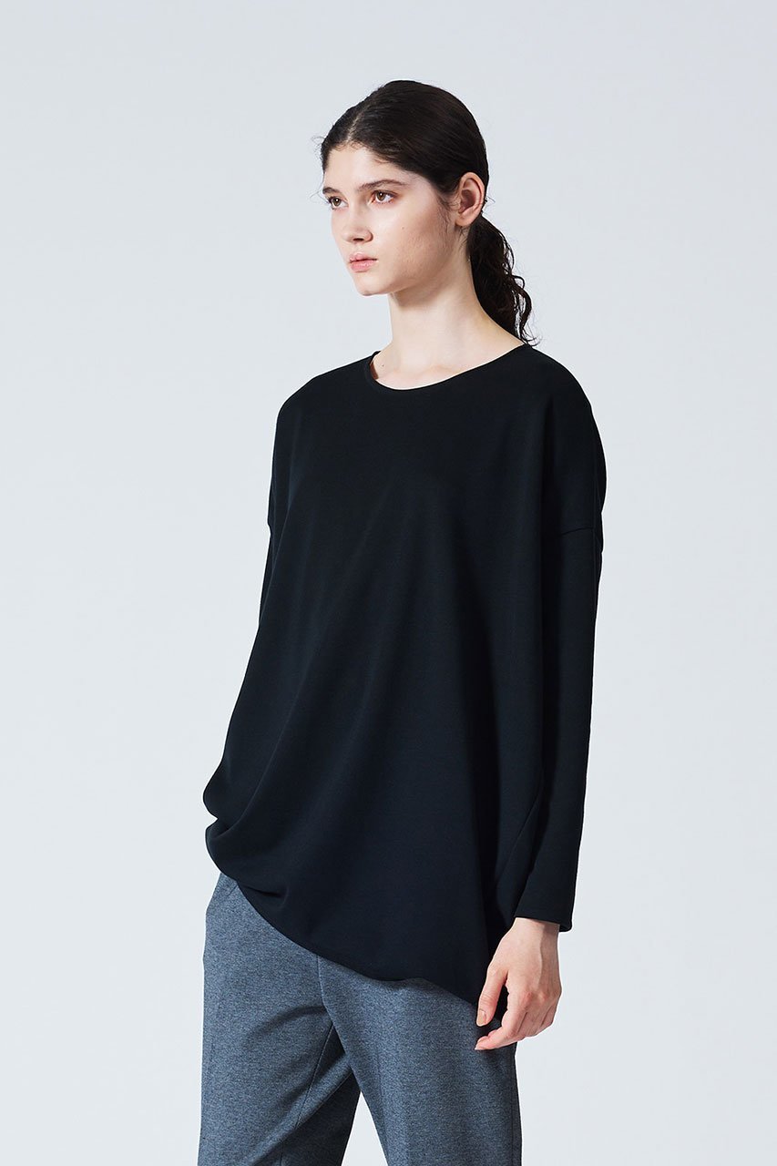 【ミズイロ インド/mizuiro ind】のクルーネックコクーンプルオーバー 人気、トレンドファッション・服の通販 founy(ファニー) 　ファッション　Fashion　レディースファッション　Fashion for Women　トップス・カットソー　Cut & Sew Tops　シャツ・ブラウス・オフィスカジュアル　Elegant Blouses & Button-Ups　ロングTシャツ・Tシャツ　Longline T-Shirts & Tees　カジュアルプルオーバー・ニットトップス　Pullovers & Knit Tops / Casual Pullovers　カットソー・ベーシックTシャツ　Cut-and-Sewn Tops / Stretch Tees & Basics　スリーブ　Sleeve, Long Sleeve / Short Sleeve　ベーシック　Basic, Essential　ロング　Long, Long-Length　other-8|ID: prp329100004715385 ipo3291000000035744096