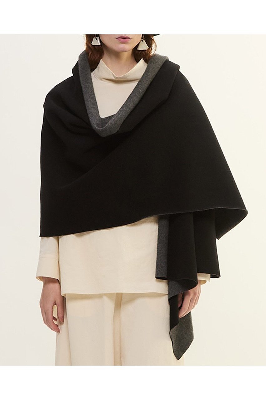 【プレインピープル/PLAIN PEOPLE】のカシミヤフリース片袖ストール インテリア・キッズ・メンズ・レディースファッション・服の通販 founy(ファニー) 　ファッション　Fashion　レディースファッション　Fashion for Women　ストール　Soft & Warm Scarves　マフラー・スヌード / 冬小物の定番　Scarves & Mufflers　なめらか　Smooth, Silky Texture　ストール　Stole, Wrap　マフラー　Scarf, Muffler　リバーシブル　Reversible, Two-Sided　冬　Winter / This Winter　新作・新入荷　New Arrivals / New In　ブラック|ID: prp329100004715387 ipo3291000000034068384