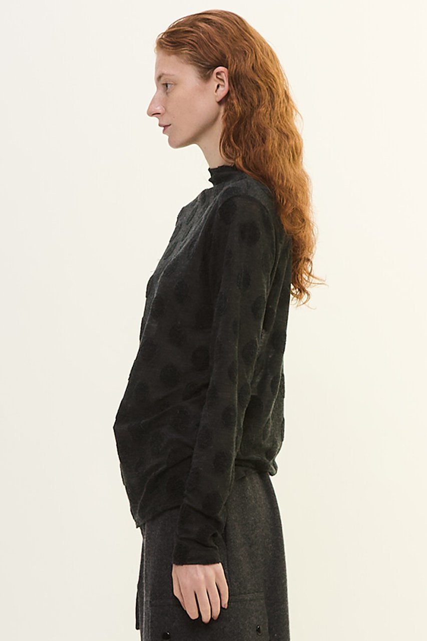 【プレインピープル/PLAIN PEOPLE】のドットジャージハイネックTシャツ 人気、トレンドファッション・服の通販 founy(ファニー) 　ファッション　Fashion　レディースファッション　Fashion for Women　トップス・カットソー　Cut & Sew Tops　シャツ・ブラウス・オフィスカジュアル　Elegant Blouses & Button-Ups　ロングTシャツ・Tシャツ　Longline T-Shirts & Tees　カットソー・ベーシックTシャツ　Cut-and-Sewn Tops / Stretch Tees & Basics　インナー　Innerwear　シアー　Sheer, See-Through　スリーブ　Sleeve, Long Sleeve / Short Sleeve　ドット　Polka Dot, Dot Pattern　フィット　Fit, Slim Fit　ロング　Long, Long-Length　冬　Winter / This Winter　新作・新入荷　New Arrivals / New In　other-3|ID: prp329100004715391 ipo3291000000034068404