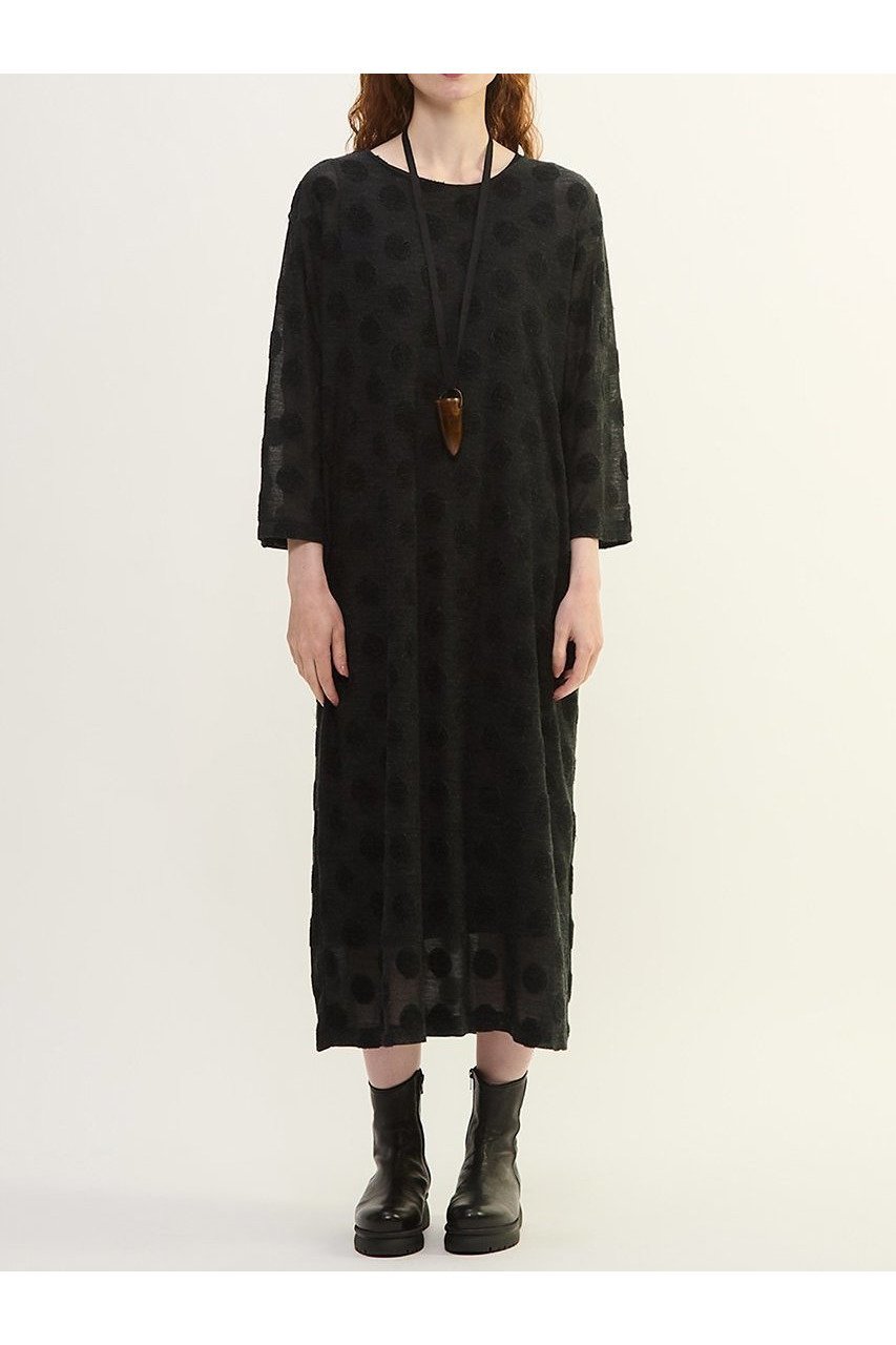 【プレインピープル/PLAIN PEOPLE】のドットジャージワンピース インテリア・キッズ・メンズ・レディースファッション・服の通販 founy(ファニー) 　ファッション　Fashion　レディースファッション　Fashion for Women　ワンピース　Dresses　チュニック　Tunic Tops & Dresses　アンダー　Underwear Essentials　シアー　Sheer, See-Through　チュニック　Tunic, Long Top　ドット　Polka Dot, Dot Pattern　ドレス　Dress, One-Piece　リラックス　Relax, Relaxed Fit　ロング　Long, Long-Length　新作・新入荷　New Arrivals / New In　チャコールグレー|ID: prp329100004715393 ipo3291000000034068412