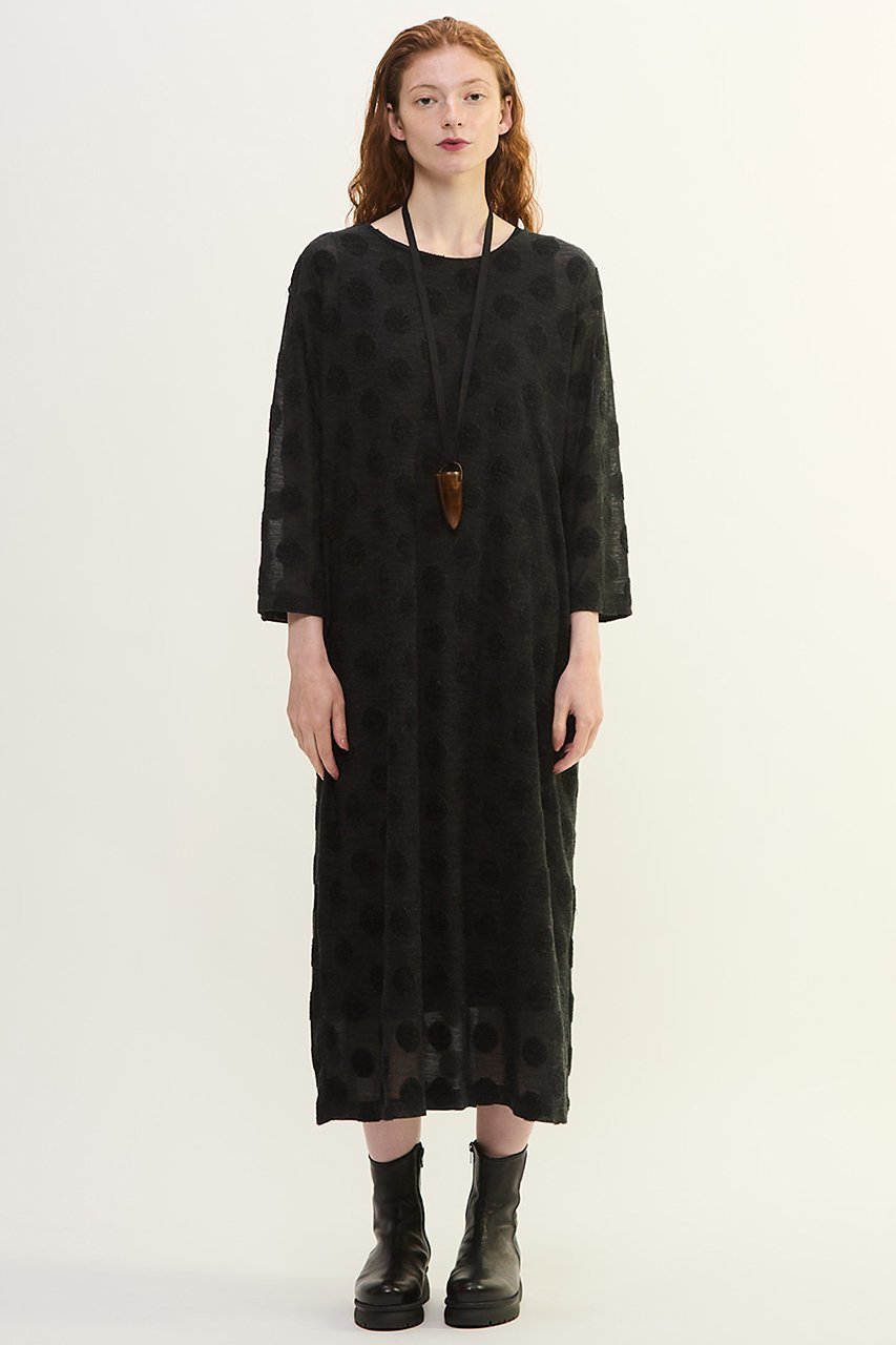 【プレインピープル/PLAIN PEOPLE】のドットジャージワンピース インテリア・キッズ・メンズ・レディースファッション・服の通販 founy(ファニー) 　ファッション　Fashion　レディースファッション　Fashion for Women　ワンピース　Dresses　チュニック　Tunic Tops & Dresses　アンダー　Underwear Essentials　シアー　Sheer, See-Through　チュニック　Tunic, Long Top　ドット　Polka Dot, Dot Pattern　ドレス　Dress, One-Piece　リラックス　Relax, Relaxed Fit　ロング　Long, Long-Length　再入荷　Restock / Back in Stock　チャコールグレー|ID: prp329100004715393 ipo3291000000035800811
