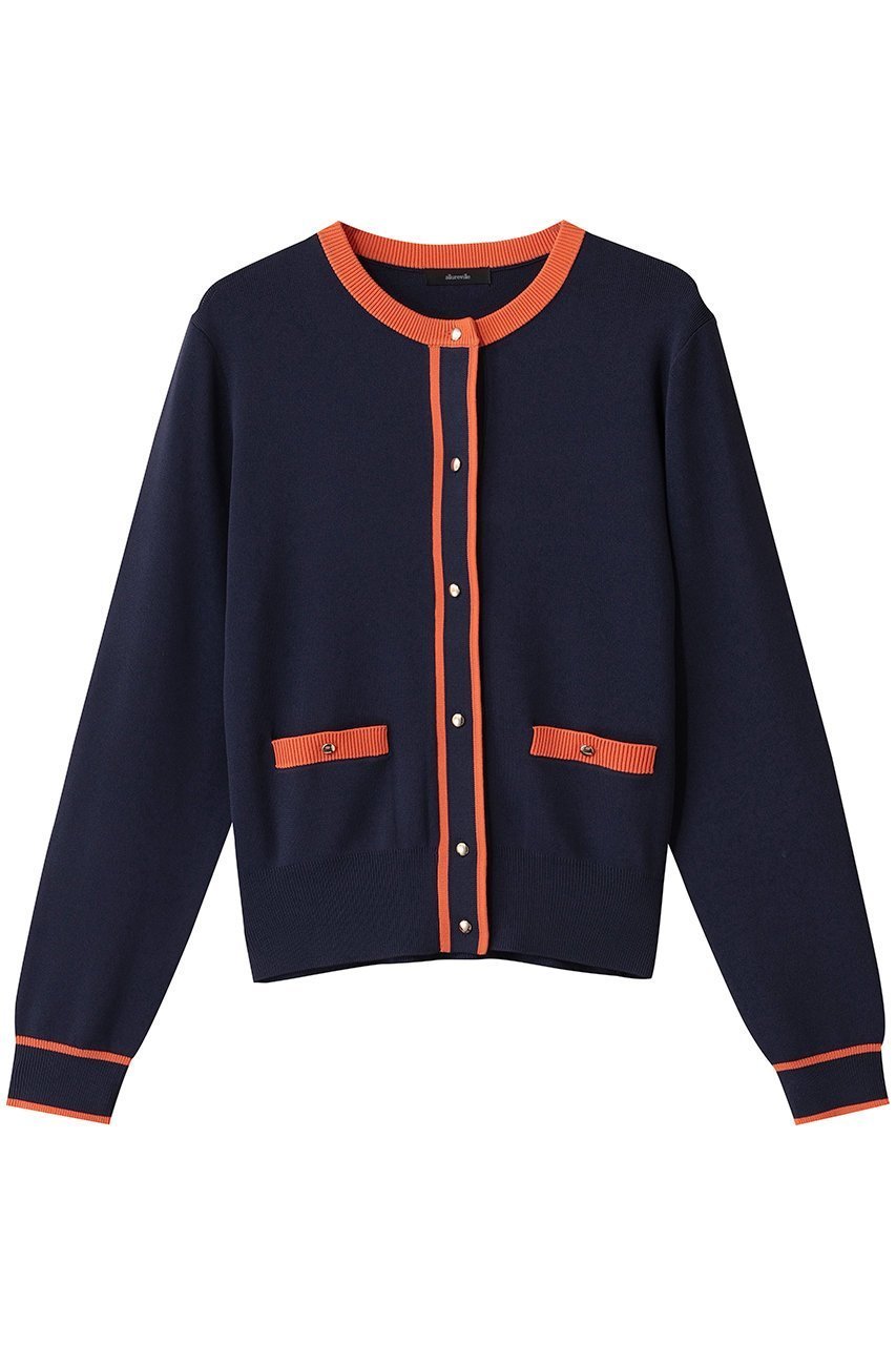 【アルアバイル/allureville】のハイショクポケットクルーCD A インテリア・キッズ・メンズ・レディースファッション・服の通販 founy(ファニー) 　ファッション　Fashion　レディースファッション　Fashion for Women　トップス・カットソー　Cut & Sew Tops　ニット　Knit Tops & Sweaters　カーディガン・羽織り　Layered Style Cardigans　なめらか　Smooth, Silky Texture　カーディガン　Cardigan, Knitwear　コンパクト　Compact, Small Size　メタル　Metal, Metal Parts　エレガント 上品　Elegant　新作・新入荷　New Arrivals / New In　ネイビー|ID: prp329100004715398 ipo3291000000034068449