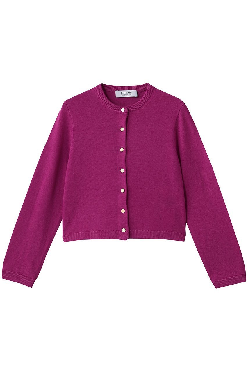 【アルアバイル/allureville】の【Loulou Willoughby】メリノウールカラーカーディガン インテリア・キッズ・メンズ・レディースファッション・服の通販 founy(ファニー) 　ファッション　Fashion　レディースファッション　Fashion for Women　トップス・カットソー　Cut & Sew Tops　ニット　Knit Tops & Sweaters　カーディガン・羽織り　Layered Style Cardigans　おすすめ　Recommended / Our Picks　カーディガン　Cardigan, Knitwear　コンパクト　Compact, Small Size　シンプル　Simple, Minimal　ベーシック　Basic, Essential　ピンク|ID: prp329100004715408 ipo3291000000035678509