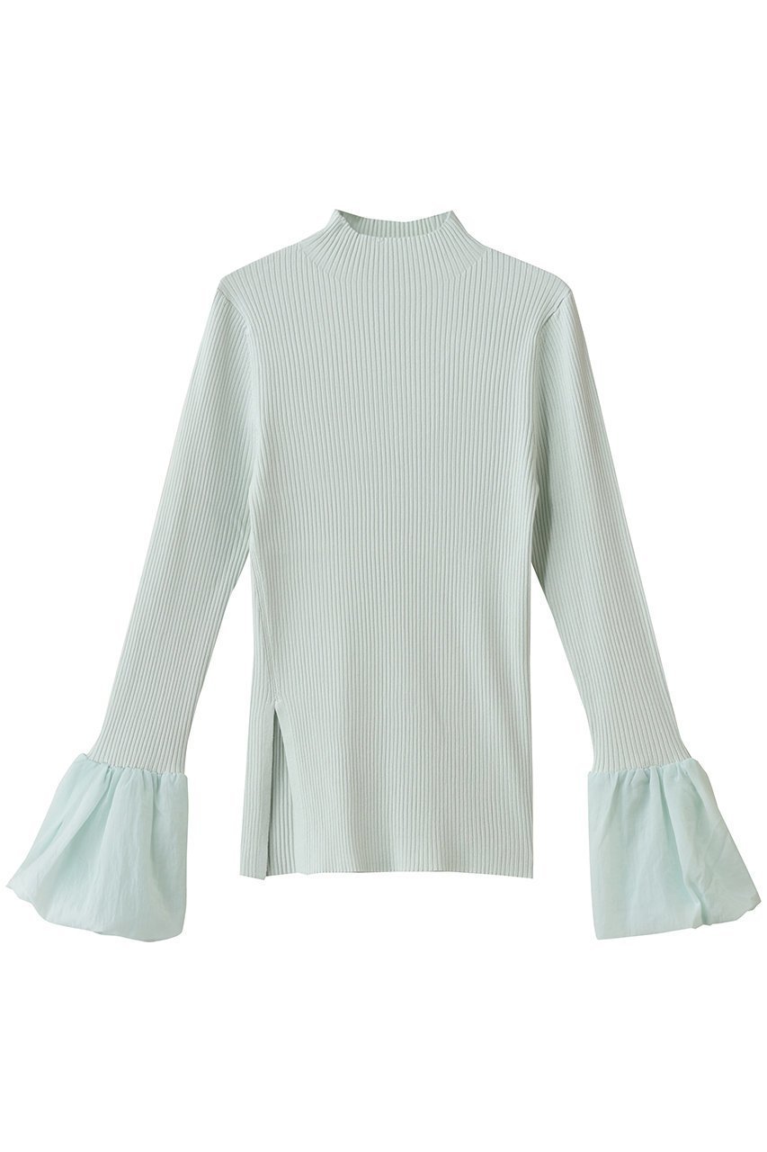 【アルアバイル/allureville】のタフタバルーンスリーブコンビプルオーバー インテリア・キッズ・メンズ・レディースファッション・服の通販 founy(ファニー) ファッション Fashion レディースファッション Fashion for Women トップス・カットソー Cut & Sew Tops ニット Knit Tops & Sweaters カジュアルプルオーバー・ニットトップス Pullovers & Knit Tops / Casual Pullovers ジャケット Jacket, Outerwear スリット Slit, Slit Detail スリーブ Sleeve, Long Sleeve / Short Sleeve バルーン Balloon, Balloon Silhouette ビスチェ Bustier, Corset Top エレガント 上品 Elegant 再入荷 Restock / Back in Stock ミントグリーン|ID: prp329100004715410 ipo3291000000034198631