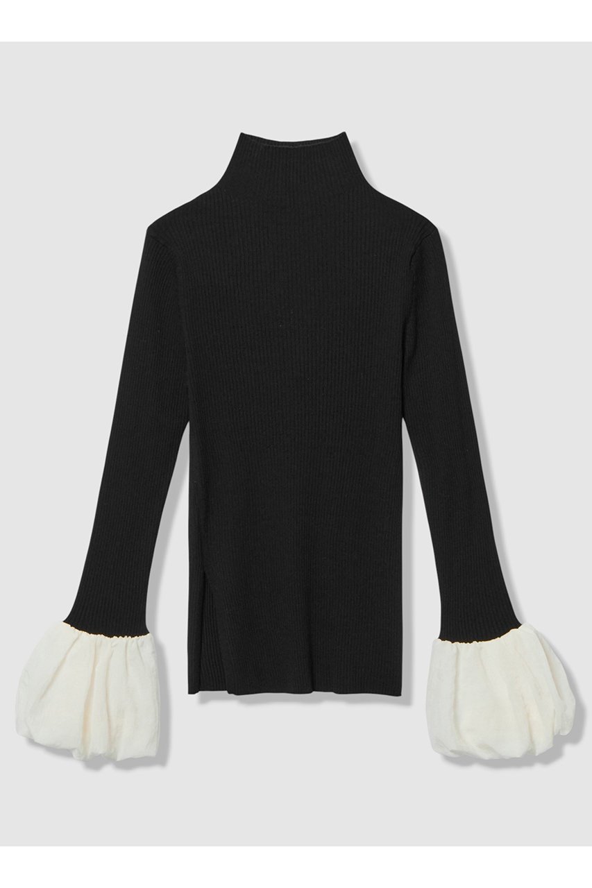 【アルアバイル/allureville】のタフタバルーンスリーブコンビプルオーバー インテリア・キッズ・メンズ・レディースファッション・服の通販 founy(ファニー) ファッション Fashion レディースファッション Fashion for Women トップス・カットソー Cut & Sew Tops ニット Knit Tops & Sweaters カジュアルプルオーバー・ニットトップス Pullovers & Knit Tops / Casual Pullovers ジャケット Jacket, Outerwear スリット Slit, Slit Detail スリーブ Sleeve, Long Sleeve / Short Sleeve バルーン Balloon, Balloon Silhouette ビスチェ Bustier, Corset Top エレガント 上品 Elegant 再入荷 Restock / Back in Stock 【EC限定】ブラック|ID: prp329100004715410 ipo3291000000034337244