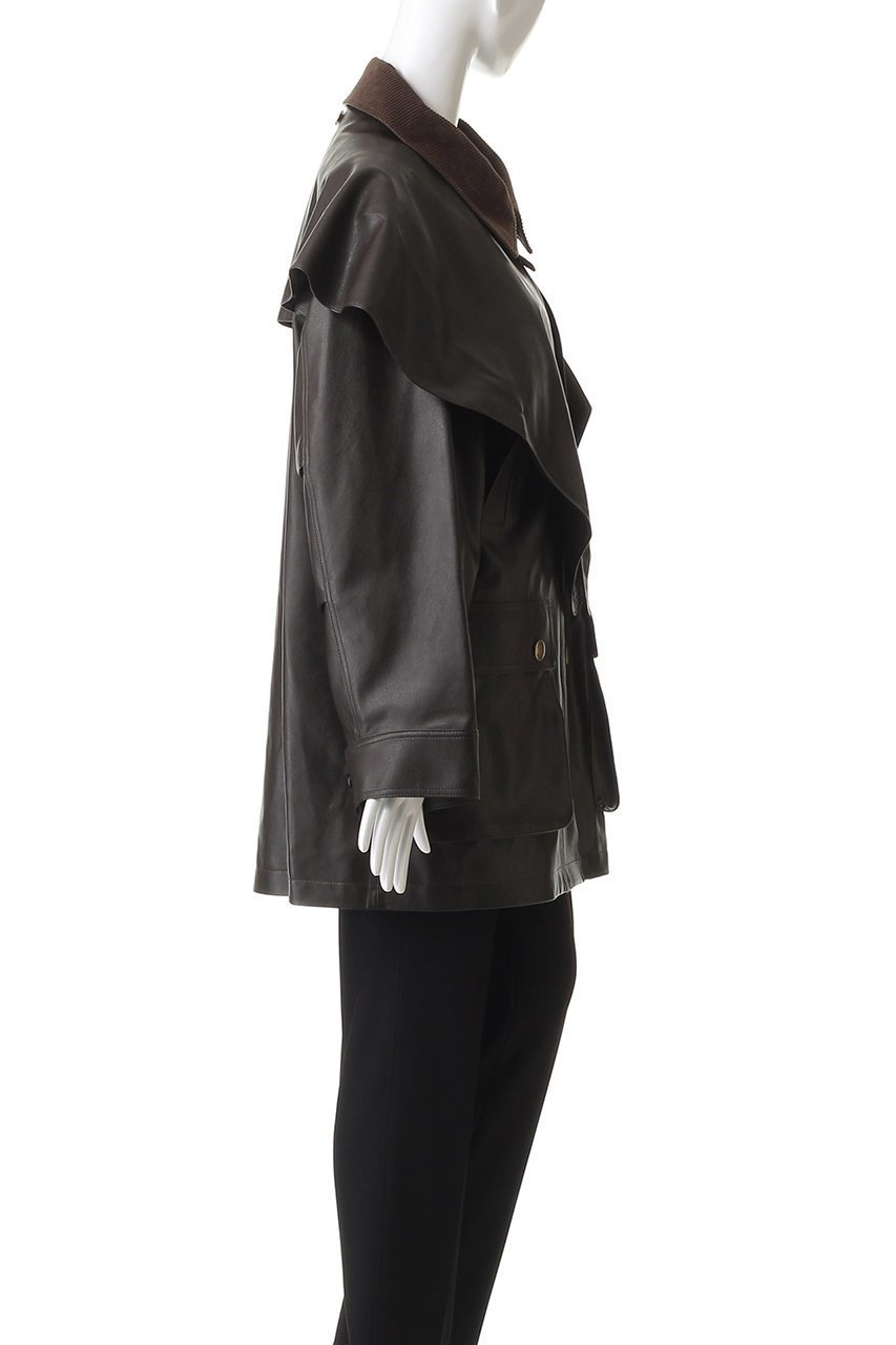 【プルミエ アロンディスモン/1er Arrondissement】の【SYSTEM】フェイクレザーコート 人気、トレンドファッション・服の通販 founy(ファニー) 　ファッション　Fashion　レディースファッション　Fashion for Women　アウター　Coat / Outerwear Collection　コート・ロングコート・ピーコート　Long Coats, Peacoats & More　ショール　Shawl, Wrap　フェミニン　Feminine, Girly　マニッシュ　Mannish, Boyish　新作・新入荷　New Arrivals / New In　A/W・秋冬　Autumn/Winter　other-3|ID: prp329100004715413 ipo3291000000034068556