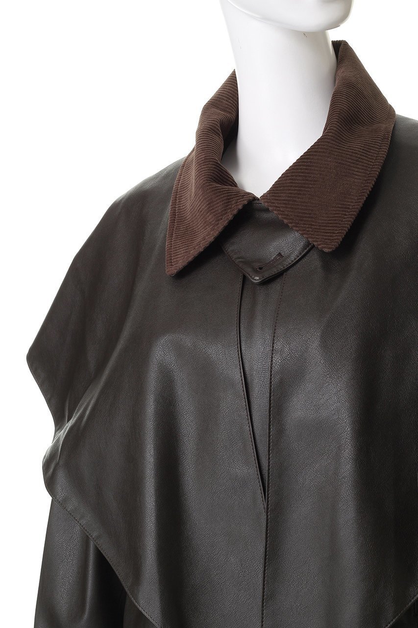 【プルミエ アロンディスモン/1er Arrondissement】の【SYSTEM】フェイクレザーコート 人気、トレンドファッション・服の通販 founy(ファニー) 　ファッション　Fashion　レディースファッション　Fashion for Women　アウター　Coat / Outerwear Collection　コート・ロングコート・ピーコート　Long Coats, Peacoats & More　ショール　Shawl, Wrap　フェミニン　Feminine, Girly　マニッシュ　Mannish, Boyish　新作・新入荷　New Arrivals / New In　A/W・秋冬　Autumn/Winter　other-5|ID: prp329100004715413 ipo3291000000034068558